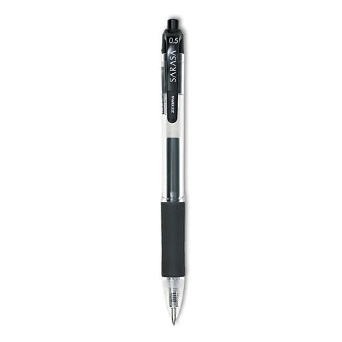 Sarasa Dry Gel X20 Gel Pen, Retractable, Fine 0.5 mm, Black Ink, Smoke Barrel, 12/Pack-(ZEB46710)