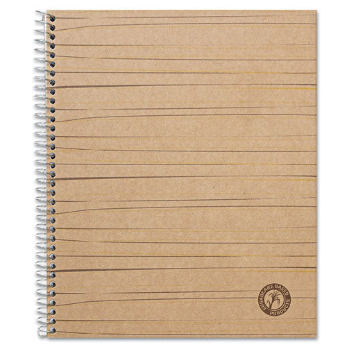 Deluxe Sugarcane Based Notebooks, Kraft Cover, 1-Subject, Medium/College Rule, Brown Cover, (100) 11 x 8.5 Sheets-(UNV66208)