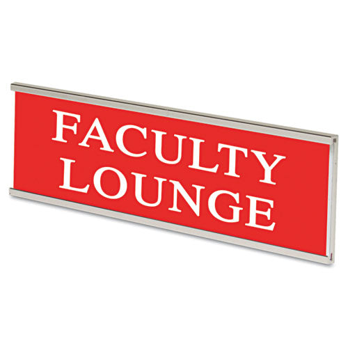 Custom Door/Wall Sign, 8 x 2, Silver Holder, ABS Sign-(USS93201)