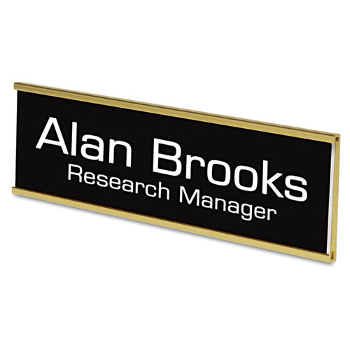 Custom Door/Wall Sign, 8 x 2, Gold Holder, ABS Sign-(USS93200)
