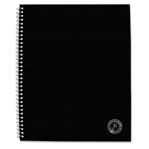 Deluxe Sugarcane Based Notebooks, Coated Bagasse Cover, 1-Subject, Medium/College Rule, Black Cover, (100) 11 x 8.5 Sheets-(UNV66206)