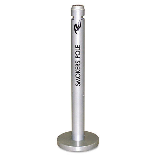 Smokers Pole, Round, Steel, 0.9 gal, 4 dia x 41h, Silver-(RCPR1SM)