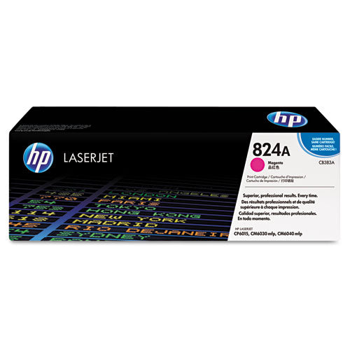 HP 824A, (CB383A) Magenta Original LaserJet Toner Cartridge-(HEWCB383A)