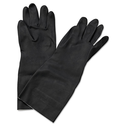 Neoprene Flock-Lined Gloves, Long-Sleeved, 12", Large, Black, Dozen-(BWK543L)
