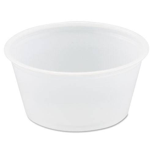 Polystyrene Portion Cups, 2 oz, Translucent, 250/Bag, 10 Bags/Carton-(DCCP200N)