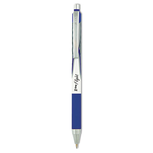 Z-Grip Flight Ballpoint Pen, Retractable, Bold 1.2 mm, Blue Ink, White Barrel, 12/Pack-(ZEB21920)