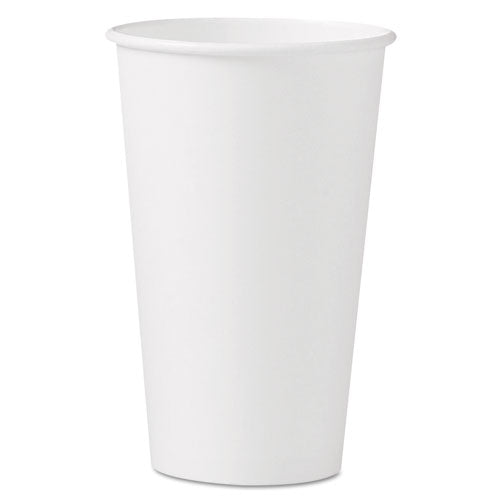 Single-Sided Poly Paper Hot Cups, 16 oz, White, 50 Sleeve, 20 Sleeves/Carton-(SCC316W)