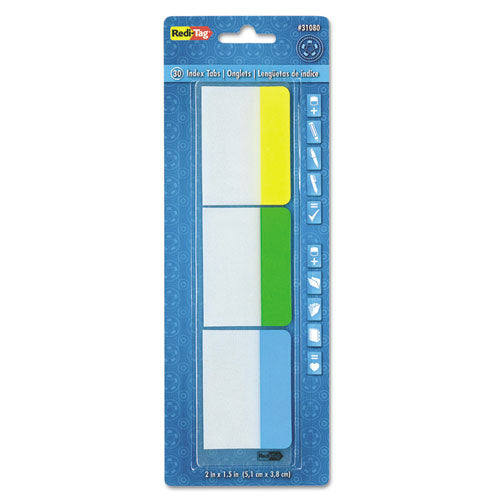 Write-On Index Tabs, 1/5-Cut, Assorted Colors, 2" Wide, 30/Pack-(RTG31080)