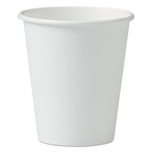 Single-Sided Poly Paper Hot Cups, 6 oz, White, 50/Pack, 20 Packs/Carton-(SCC376W)