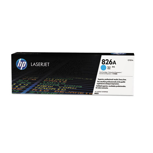 HP 826A, (CF311A) Cyan Original LaserJet Toner Cartridge-(HEWCF311A)
