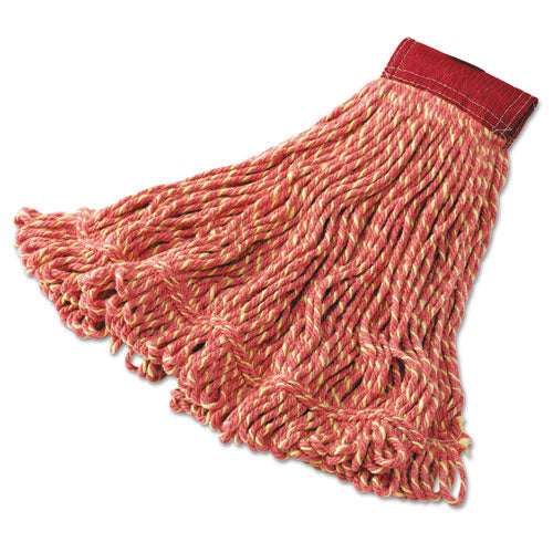 Super Stitch Blend Mop Heads, Cotton/Synthetic, Red, Large-(RCPD253RED)
