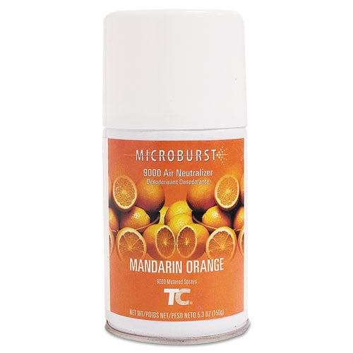 TC Microburst 9000 Air Freshener Refill, Mandarin Orange, 5.3 oz Aerosol Spray, 4/Carton-(RCP402093)