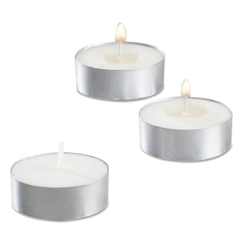 Tealight Candle, 5 Hour Burn, 0.5"h, White, 50/Pack, 10 Packs/Carton-(STE40100)