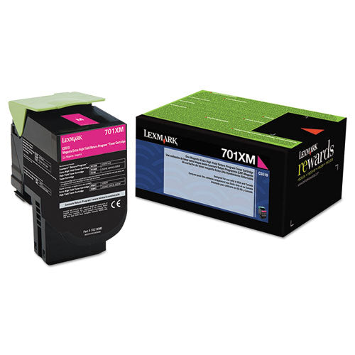 70C1XM0 Return Program Extra High-Yield Toner, 4,000 Page-Yield, Magenta-(LEX70C1XM0)