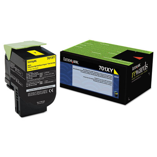 70C1XY0 Return Program Extra High-Yield Toner, 4,000 Page-Yield, Yellow-(LEX70C1XY0)