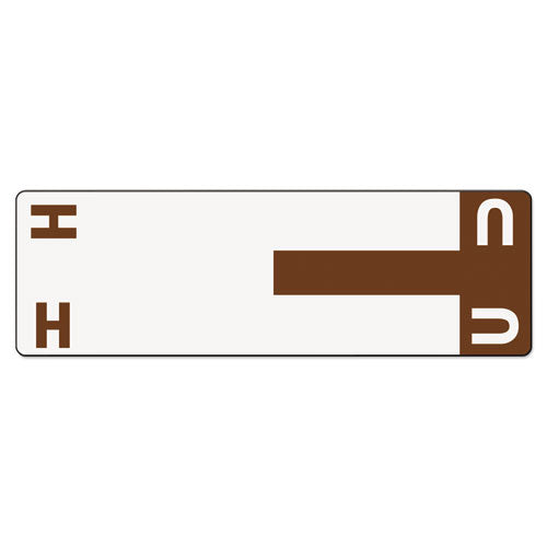 AlphaZ Color-Coded First Letter Combo Alpha Labels, H/U, 1.16 x 3.63, Dark Brown/White, 5/Sheet, 20 Sheets/Pack-(SMD67159)