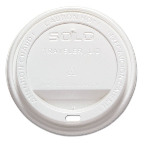 Traveler Cappuccino Style Dome Lid, Polystyrene, Fits 10 oz to 24 oz Hot Cups, White, 100/Pack, 10 Packs/Carton-(SCCTLP316)