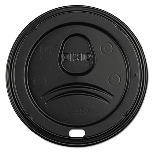 Sip-Through Dome Hot Drink Lids, Fits 20 oz to 24 oz Cups, Black, 100/Pack, 10 Packs/Carton-(DXED9550B)