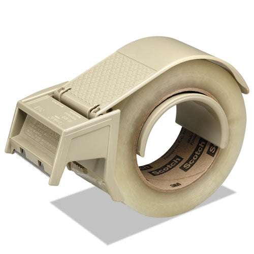 Compact and Quick Loading Dispenser for Box Sealing Tape, 3" Core, For Rolls Up to 2" x 50 m, Gray-(MMMH122)