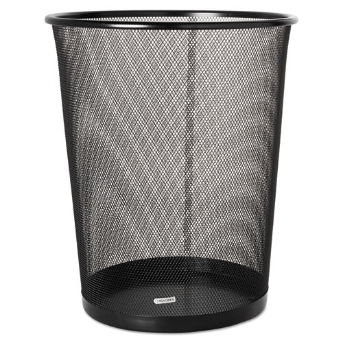 Mesh Round Wastebasket, 4.5 gal, Mesh, Black-(ROL22351)