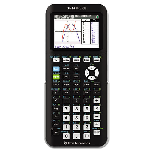 TI-84 Plus CE Programmable Color Graphing Calculator, 10-Digit LCD, Black-(TEXTI84PLUSCE)