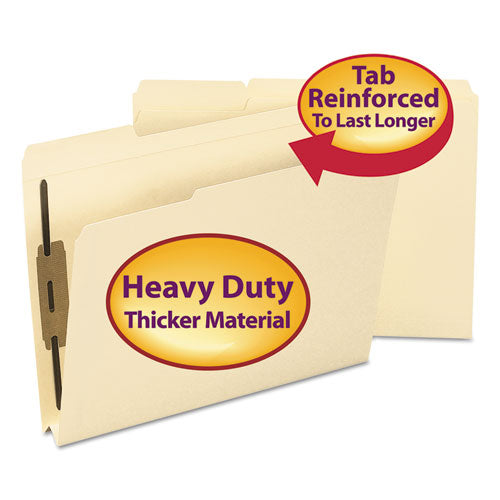 Top Tab Manila Expansion Fastener Folders, 1.5" Expansion, 2 Fasteners, Letter Size, Manila Exterior, 50/Box-(SMD14595)