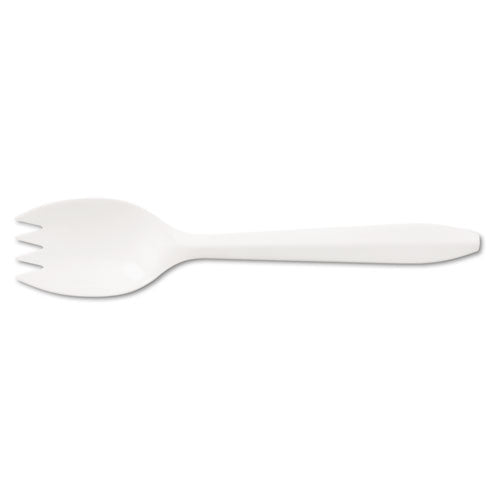 Mediumweight Polypropylene Cutlery, Spork, White, 1000/Carton-(BWKSPORK)