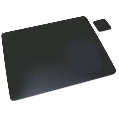 Leather Desk Pad with Coaster, 19 x 24, Black-(AOP1924LE)