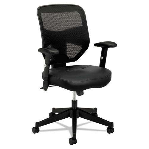 VL531 Mesh High-Back Task Chair with Adjustable Arms, Supports Up to 250 lb, 18" to 22" Seat Height, Black-(BSXVL531SB11)