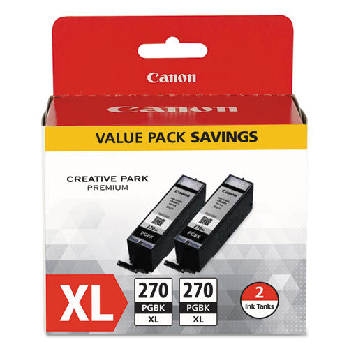 0319C005 (PGI-270XL) High-Yield Ink, Black, 2/Pack-(CNM0319C005)