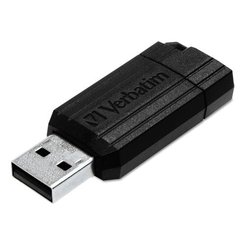 PinStripe USB Flash Drive, 128 GB, Black-(VER49071)