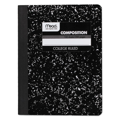 Square Deal Composition Book, Medium/College Rule, Black Cover, (100) 9.75 x 7.5 Sheets-(MEA09932)