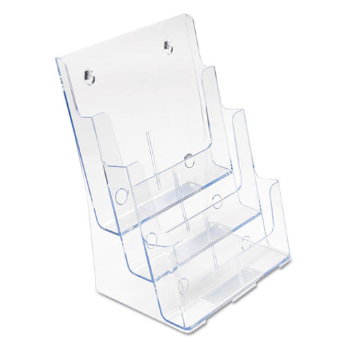 3-Compartment DocuHolder, Magazine Size, 9.5w x 6.25d x 12.63, Clear-(DEF77301)