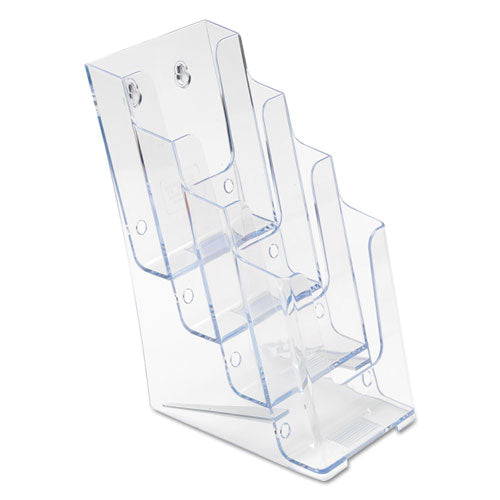 4-Compartment DocuHolder, Leaflet Size, 4.88w x 6.13d x 10h, Clear-(DEF77701)