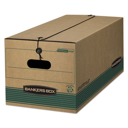 STOR/FILE Medium-Duty Strength Storage Boxes, Letter Files, 12.25" x 24" x 10.75", Kraft/Green, 12/Carton-(FEL00773)