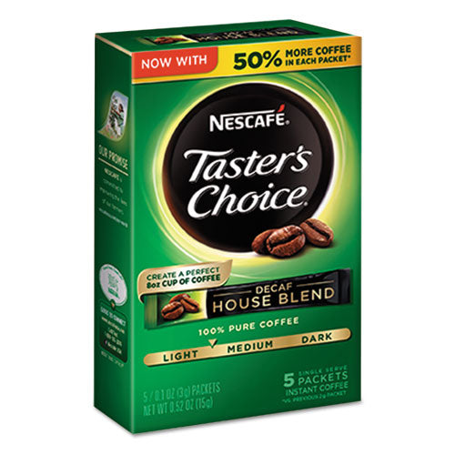 Tasters Choice Decaf House Blend Instant Coffee, 0.1oz Stick, 5/Box, 12 Bx/Ctn-(NES86073)