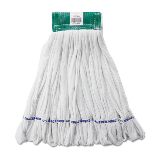 Rough Floor Mop Head, Medium, Cotton/Synthetic, White, 12/Carton-(RCPT255)