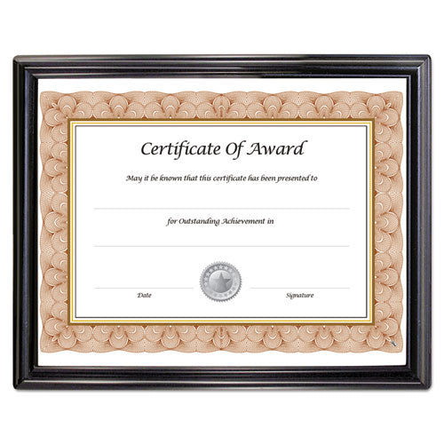 EZ Mount Document Frame with Trim Accent and Plastic Face, Plastic, 8.5 x 11 Insert, Black-(NUD10570)