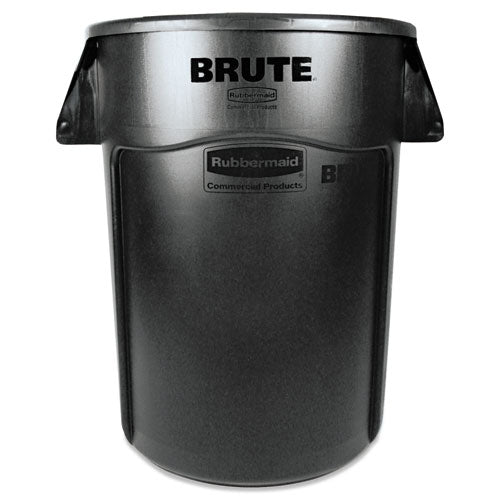 Vented Round Brute Container, 44 gal, Plastic, Black-(RCP264360BK)