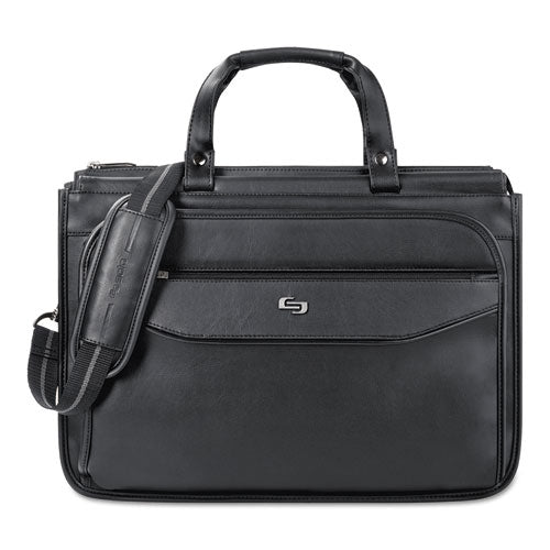 Harrison Briefcase, Fits Devices Up to 15.6", Vinyl, 16.75 x 7.75 x 12, Black-(USLCLS3464)
