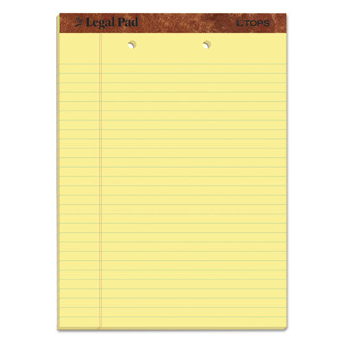 "The Legal Pad" Ruled Perforated Pads, Wide/Legal Rule, 50 Canary-Yellow 8.5 x 11.75 Sheets, Dozen-(TOP7531)