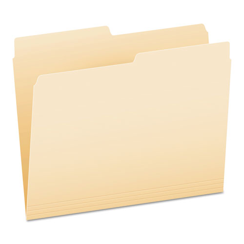 Manila File Folders, 1/2-Cut Tabs: Assorted, Letter Size, 0.75" Expansion, Manila, 100/Box-(PFX75212)