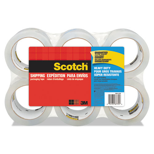 3850 Heavy-Duty Packaging Tape, 3" Core, 1.88" x 54.6 yds, Clear, 6/Pack-(MMM38506)