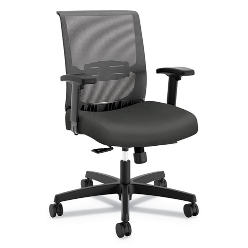Convergence Mid-Back Task Chair, Synchro-Tilt and Seat Glide, Supports Up to 275 lb, Iron Ore Seat, Black Back/Base-(HONCMY1ACU19)