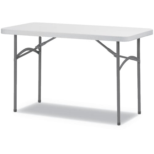 Rectangular Plastic Folding Table, 48w x 24d x 29.25h, Gray-(ALEPT4824G)
