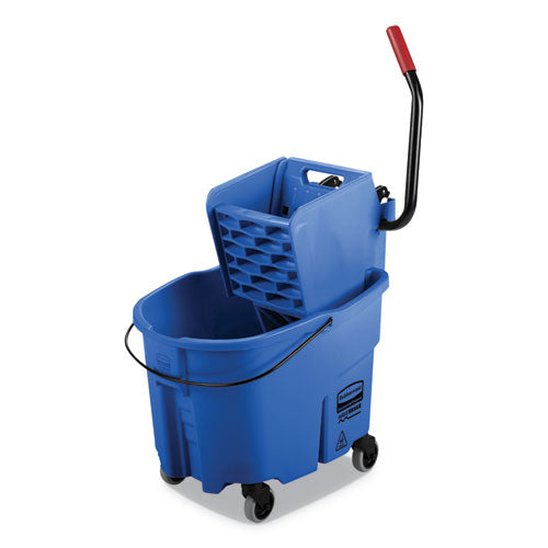 WaveBrake 2.0 Bucket/Wringer Combos, Side-Press, 35 qt, Plastic, Blue-(RCPFG758888BLUE)
