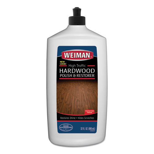 High Traffic Hardwood Polish and Restorer, 32 oz Squeeze Bottle, 6/Carton-(WMN523)