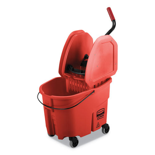 WaveBrake 2.0 Bucket/Wringer Combos, Down-Press, 35 qt, Plastic, Red-(RCPFG757888RED)