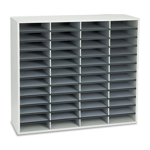 Literature Organizer, 48 Letter Compartments, 38.25 x 11.88 x 34.69, Dove Gray-(FEL25081)