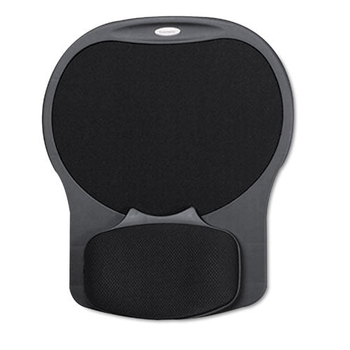 Easy Glide Gel Mouse Pad with Wrist Rest, 10 x 12, Black-(FEL93730)